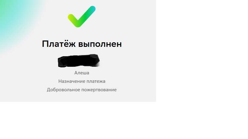 Перечислили пожертвование